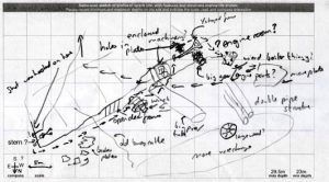 Crude sketch plan of the wreck